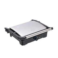 BERGNER Kontaktgrill silber B/H/L: ca. 15x37x38 cm