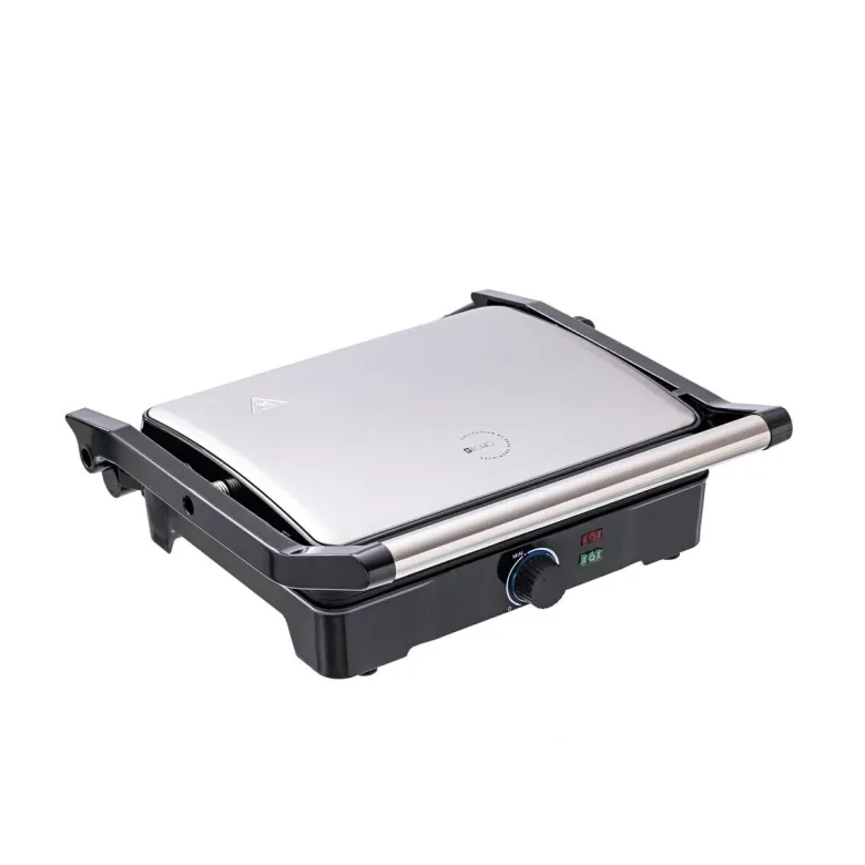 BERGNER Kontaktgrill silber B/H/L: ca. 15x37x38 cm