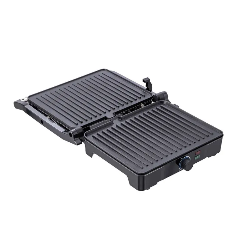 BERGNER Kontaktgrill silber B/H/L: ca. 15x37x38 cm
