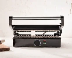 BERGNER Kontaktgrill silber B/H/L: ca. 15x37x38 cm