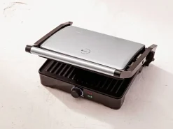 BERGNER Kontaktgrill silber B/H/L: ca. 15x37x38 cm