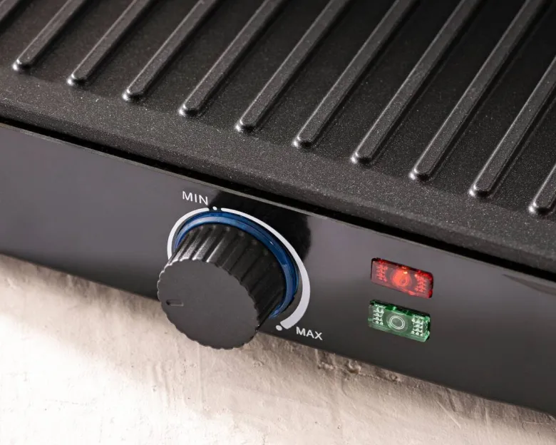 BERGNER Kontaktgrill silber B/H/L: ca. 15x37x38 cm