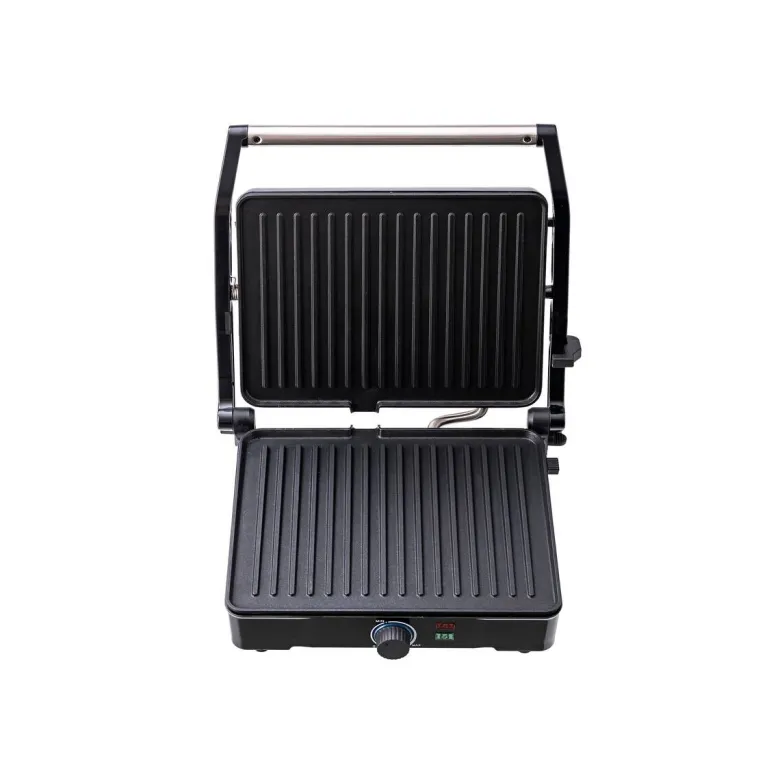 BERGNER Kontaktgrill silber B/H/L: ca. 15x37x38 cm