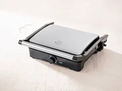 BERGNER Kontaktgrill silber B/H/L: ca. 15x37x38 cm