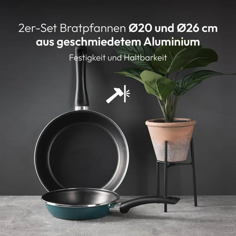 BERGNER Pfannenset Classique grün Aluminium 6 tlg.