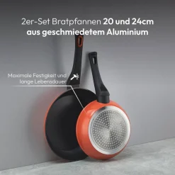 BERGNER Pfannenset CLASSIQUE rot Stahl 2 tlg.