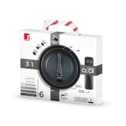 BERGNER Pfannenset CLICK & COOK schwarz Edelstahl 3 tlg.