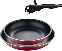 BERGNER Pfannenset Click u. cook rot Aluminium 3 tlg.