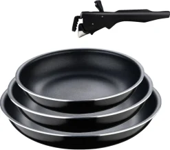 BERGNER Pfannenset Click u. cook schwarz Aluminium