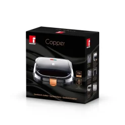 BERGNER Sandwichtoaster BG-53005-CP schwarz Kupfer Aluminium Kunststoff B/H/L: ca. 22x9x22 cm