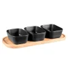 BERGNER Servierschale CHARCOAL schwarz Holz B/H/L: ca. 16x7,5x35 cm