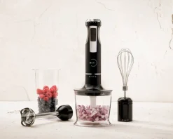 BERGNER Stabmixerset schwarz silber Edelstahl