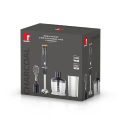 BERGNER Stabmixer-Set schwarz silber Edelstahl B/H/L: ca. 14,2x23,2x24,5 cm