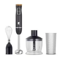 BERGNER Stabmixer-Set schwarz silber Edelstahl B/H/L: ca. 14,2x23,2x24,5 cm