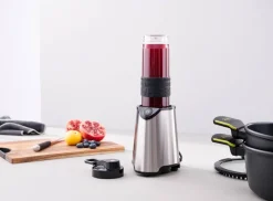BERGNER Standmixer BG-51027-BK silber Kunststoff Silikon B/H/L: ca. 12x35x14 cm