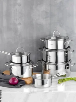 BERGNER Topfset Classic silber Edelstahl 6 tlg.