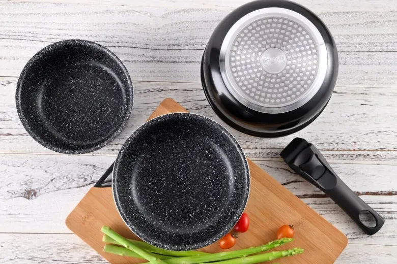 BERGNER Topfset Click & cook black schwarz Aluminium 4 tlg.
