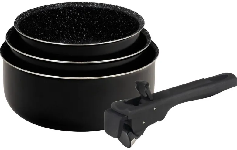 BERGNER Topfset Click & cook black schwarz Aluminium 4 tlg.