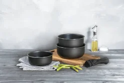 BERGNER Topfset CLICK & COOK schwarz Aluminium 4 tlg.