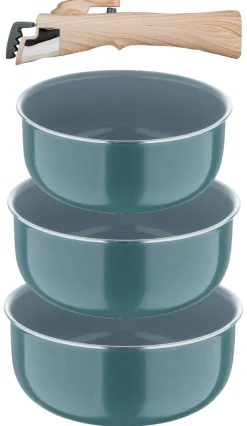 BERGNER Topfset CLICK & COOK silber Aluminium 4 tlg.