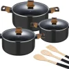 BERGNER Topfset EARTH BLACK schwarz Aluminium 6 tlg.