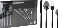 Besteckset schwarz Edelstahl 24 tlg.