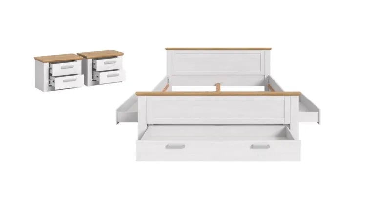 Bettanlage VERONA Sibiu Lärche Nachbildung Eiche Artisan Nachbildung