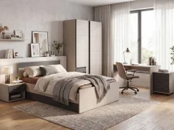 Bett Bahamas Sahara grau Liegefläche B/L: ca. 120x200 cm