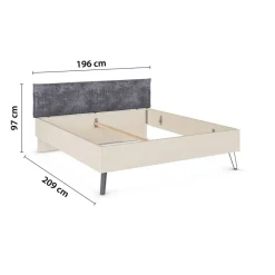 Bett Briona champagner B/H/T: ca. 196x97x209 cm Liegefläche B/L: ca. 180x200 cm