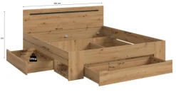 Bett CANU basaltgrau Artisan Nachbildung