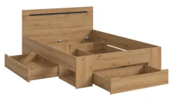 Bett CANU basaltgrau Artisan Nachbildung