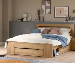 Bett CANU basaltgrau Artisan Nachbildung