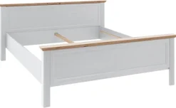 Bett Jasmin Eiche weiß B/H/T: ca. 205x98x215 cm Liegefläche B/L: ca. 180x200 cm