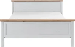 Bett Jasmin Eiche weiß B/H/T: ca. 205x98x215 cm Liegefläche B/L: ca. 180x200 cm