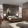 Bett schlamm Eiche Nachbildung B/H/T: ca. 219,8x90x242,2 cm
