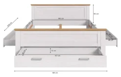 Bett VERONA Sibiu Lärche Nachbildung Eiche Artisan Nachbildung