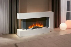 BHP Elektrischer-Kamin BG00678 weiß MDF Metall B/H/T: ca. 120x64x27 cm