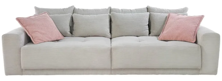 Big Sofa Greige Microfaser B/H/T: ca. 298x80x135 cm