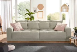Big Sofa Greige Microfaser B/H/T: ca. 298x80x135 cm