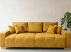 Big Sofa senf Microfaser B/H/T: ca. 248x80x114 cm