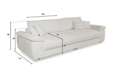 Big Sofa Tema graubraun Microfaser B/H/T: ca. 278x89x116 cm