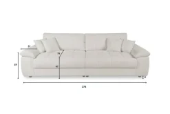 Big Sofa Tema graubraun Microfaser B/H/T: ca. 278x89x116 cm