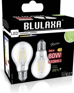 Blulaxa LED-Leuchtmittel Filamentlampe 2er Pack E27