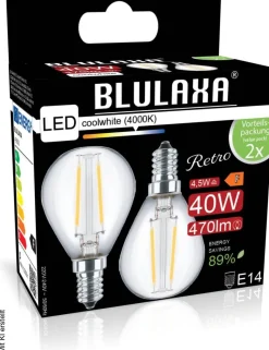 Blulaxa LED-Leuchtmittel Filamentlampe 49800 2er Pack E14