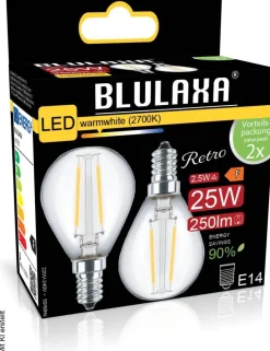 Blulaxa LED-Leuchtmittel Filamentlampe 49798 2er Pack E14