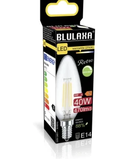 Blulaxa LED-Leuchtmittel Kerzenlampe Filamentlampe 48722 E14