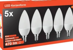 Blulaxa LED-Leuchtmittel Kerzenlampe 49224 5er Pack E14
