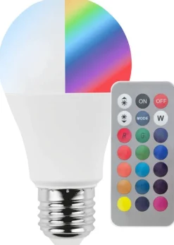 Blulaxa LED-Leuchtmittel RGB + CW dimmbar mit Fernbedienung 50985 E27