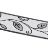 Borte Blumen grau weiß B/L: ca. 5,3x500 cm