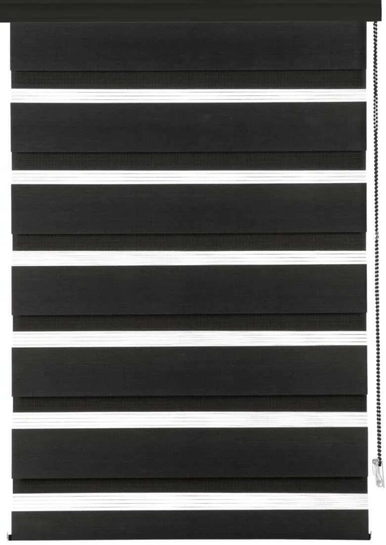 Boviva Doppelrollo mit Blende Black schwarz B/L: ca. 100x160 cm